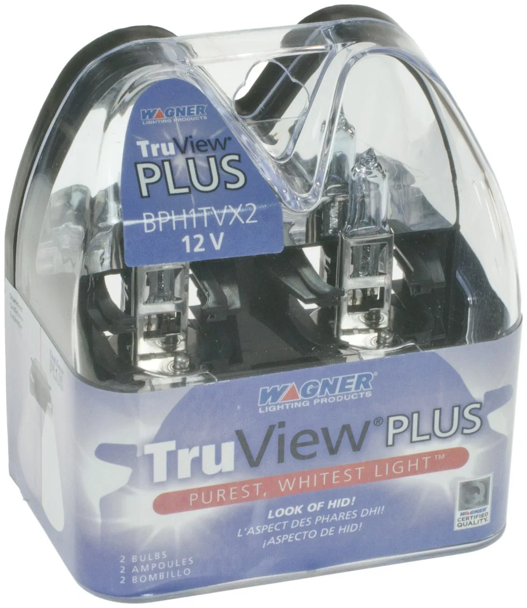 BPH1TVX2 – WAGNER Headlight Bulb, OE Replacement H1 Halogen Bulb 55 Watt 4.58 Amp Draw 12 Volt White Beam Color Set O...